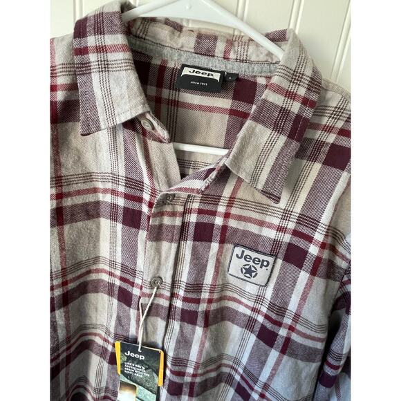 Men's Jeep Brand plaid button down shirt size Large NWT - Picture 4 of 4